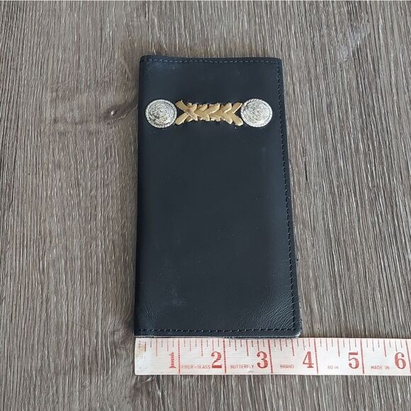 Black Leather Western Wallet with Conchos - Picture 5 of 5